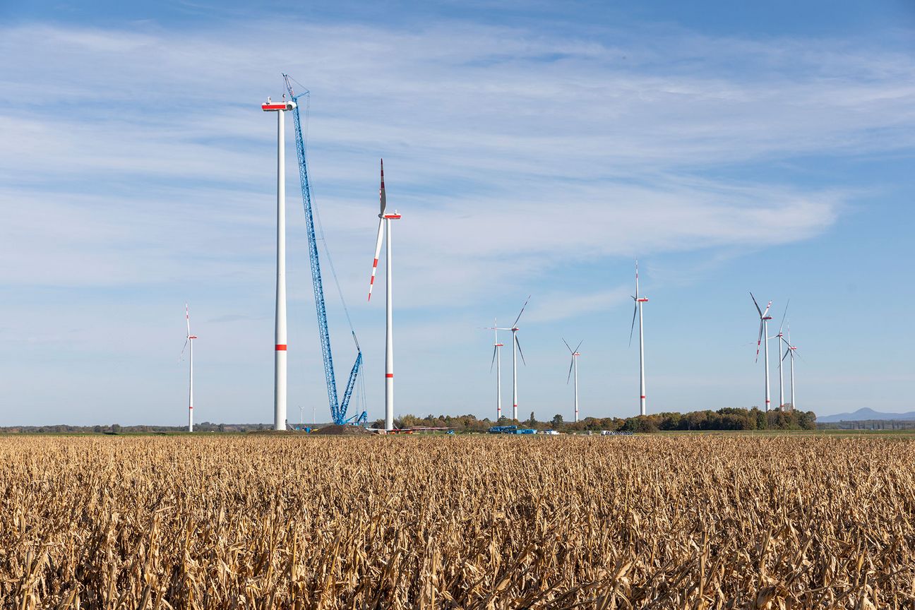 Felbermayr Raupenkran bei Montagearbeiten in einem Windpark