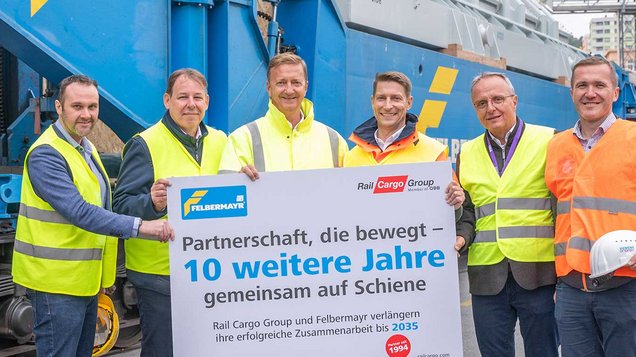 Steve Roth (RCG), Mario Potzinger (RCG), Wolfgang Schellerer, Christoph Grasl (Mitglied des Vorstandes RCG), Thomas Grabuschnigg und Andreas Maierhofer (Siemens Energy) freuen sich über die Fortsetzung der erfolgreichen Zusammenarbeit.