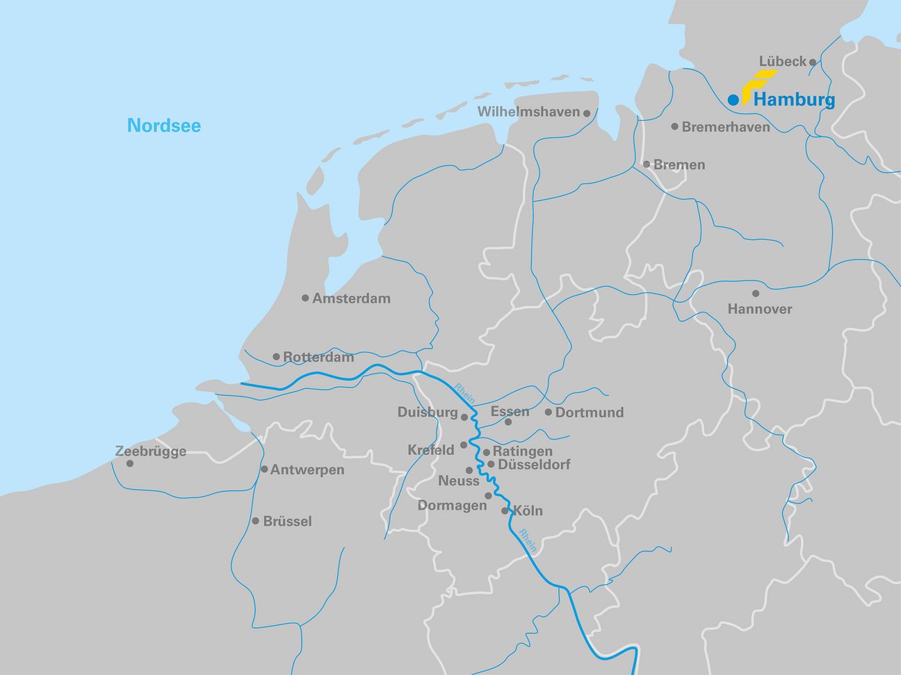 Landkarte zu Hamburg und Seegebiet
