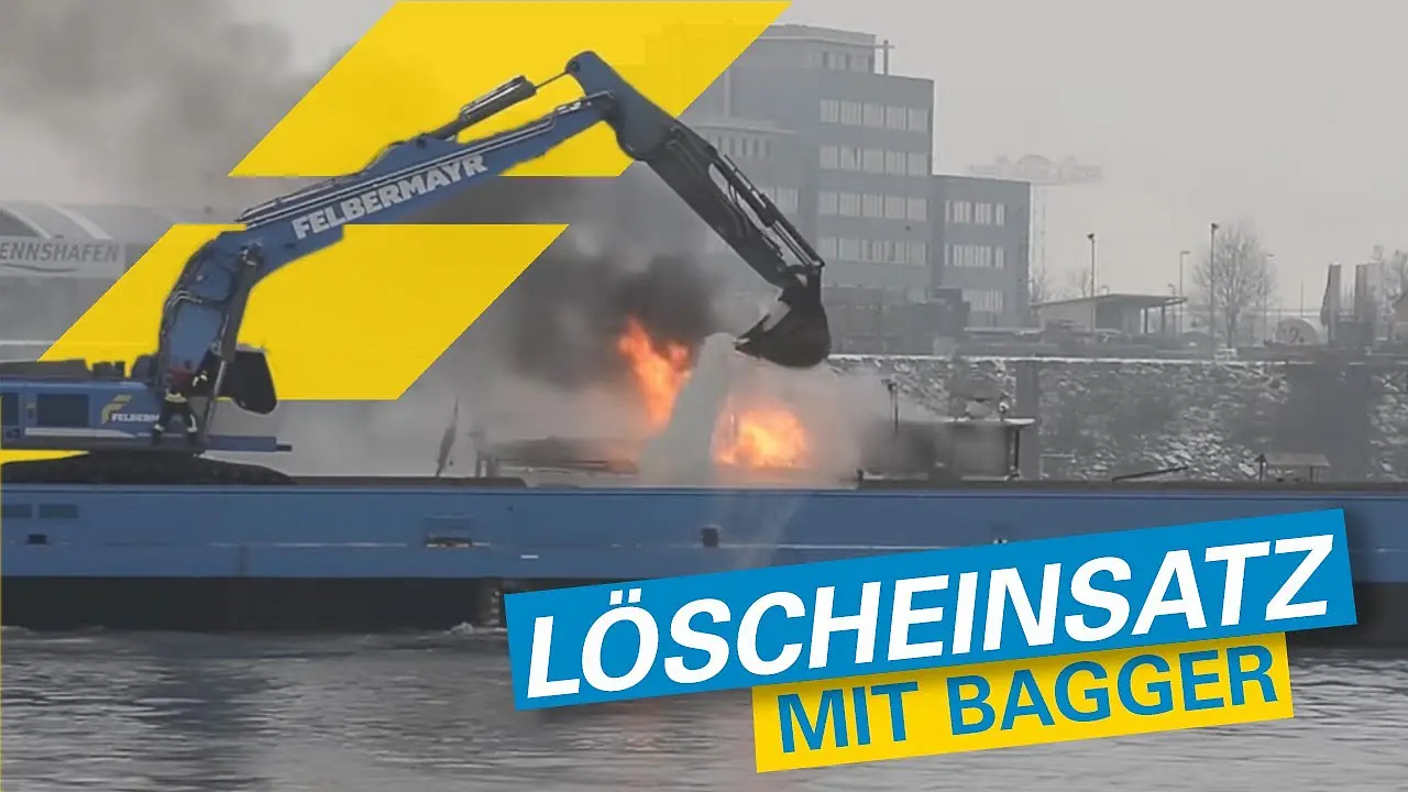 Felbermayr-Schwerlastschiff "Horst Felix" im Löscheinsatz Slide