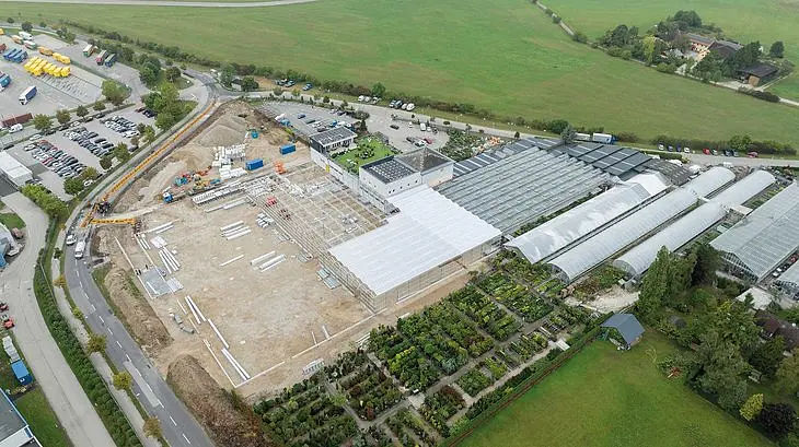 Dronenaufnahme der Gärtnerei Dopetsberger