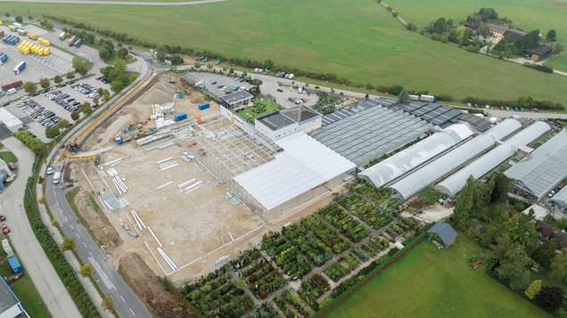 Dronenaufnahme der Gärtnerei Dopetsberger