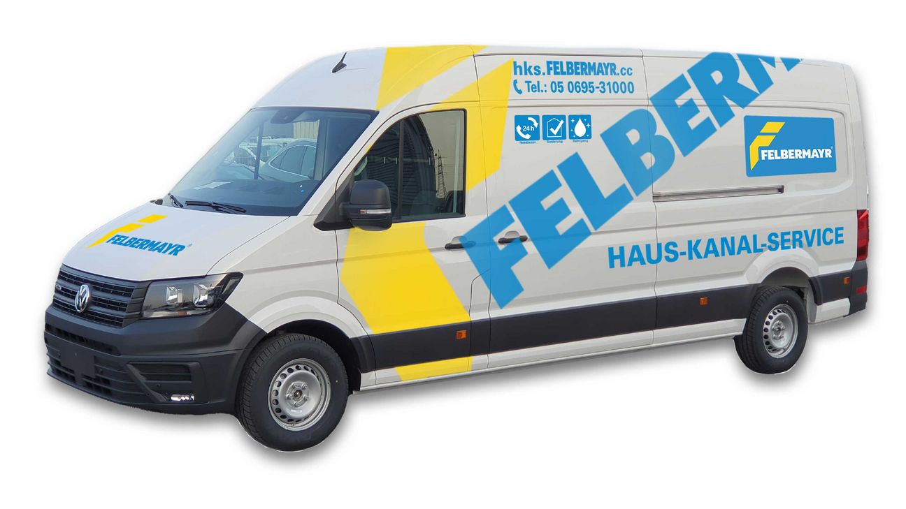 Ein Lieferwagen vom Felbermayr Hauskanalservice