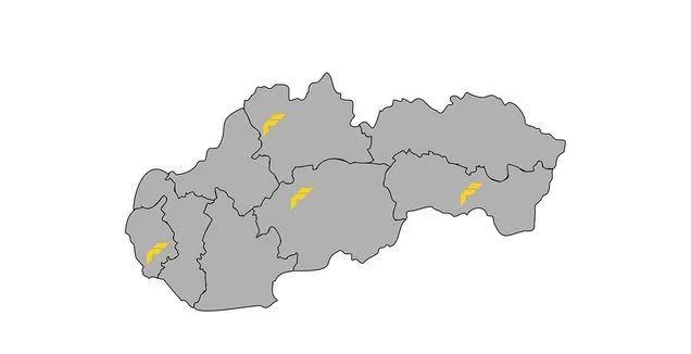 Landkarte der Bühnenstandorte in der Slowakei